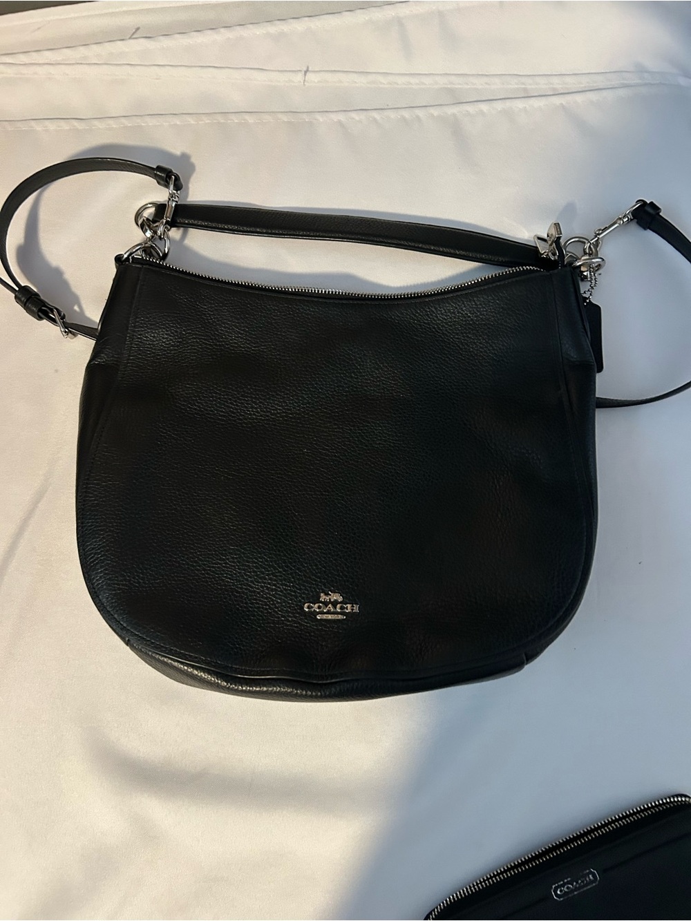Coach Black Leather Elle Hobo Shoulder Bag EUC Condition w/ Matching Wallet